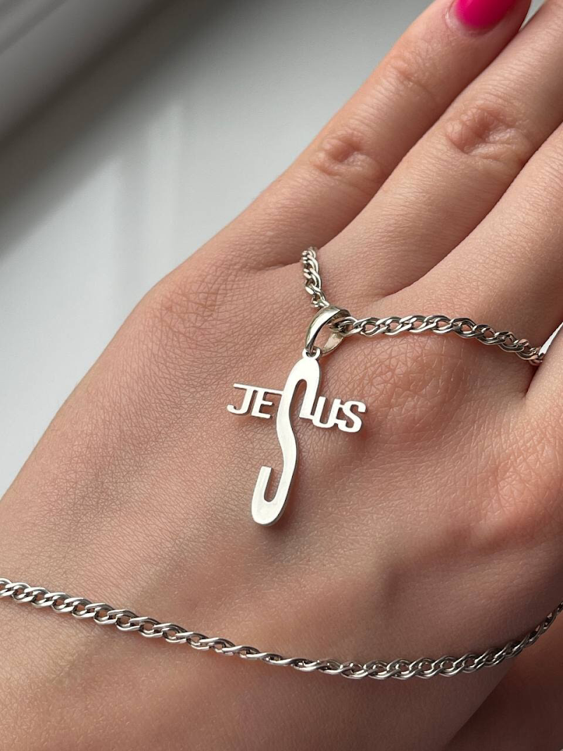 Підвіска «JeSus» зі срібла 925 — фото 3