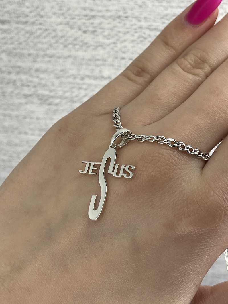 Підвіска «JeSus» зі срібла 925 — фото 2