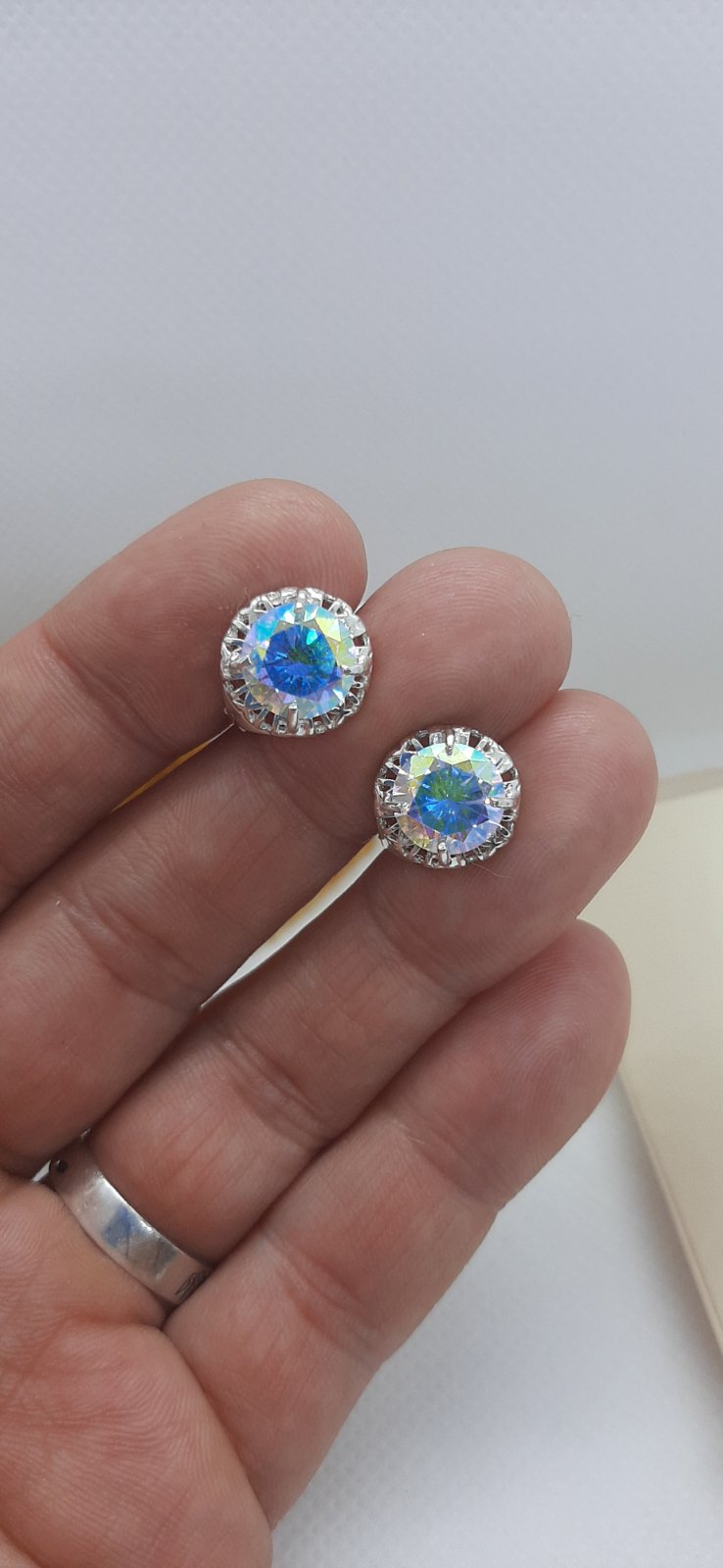 Сережки із блакитним каменем зі срібла 925