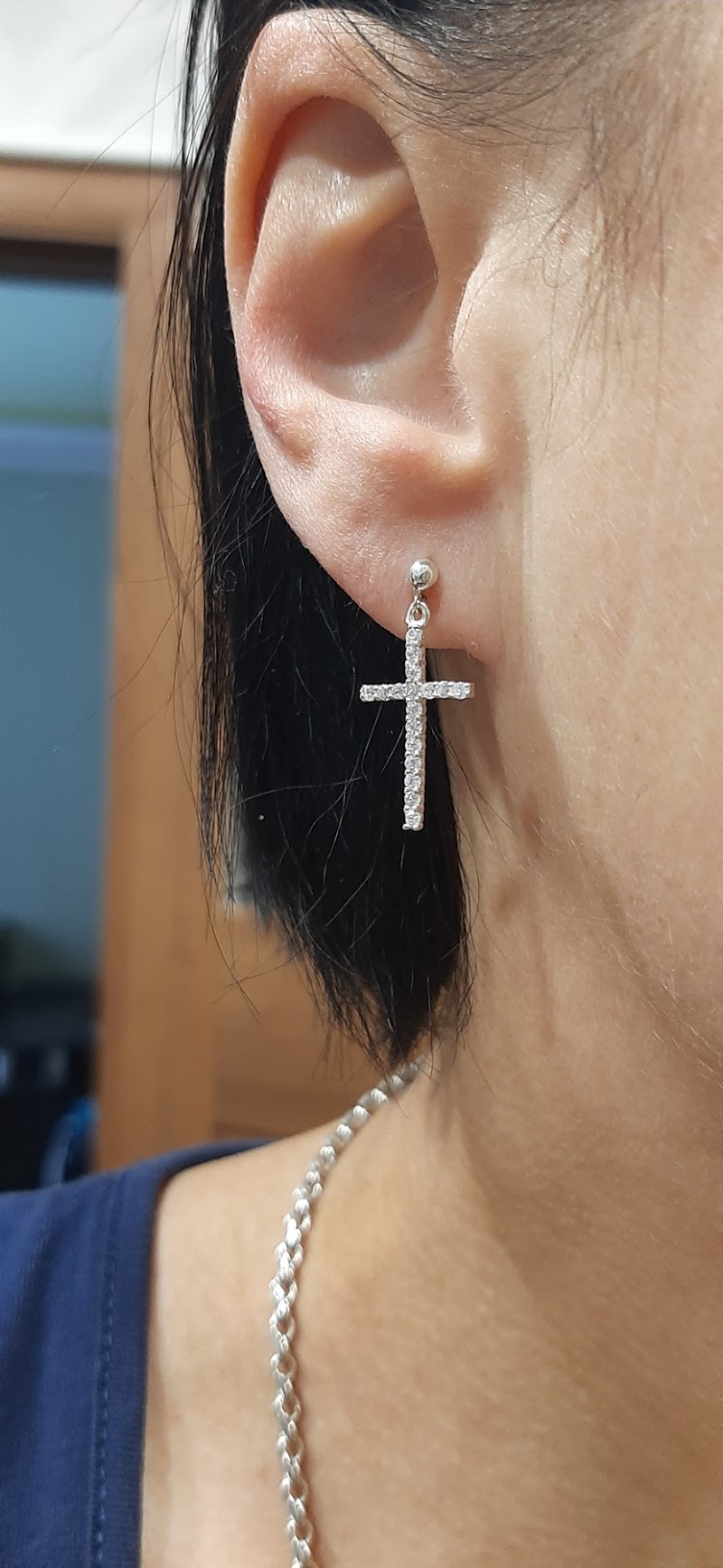 Сережки Хрест зі срібла 925