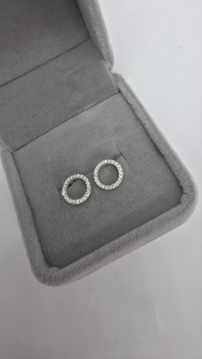 Сережки «Коло з камінцями» зі срібла 925 — фото 3