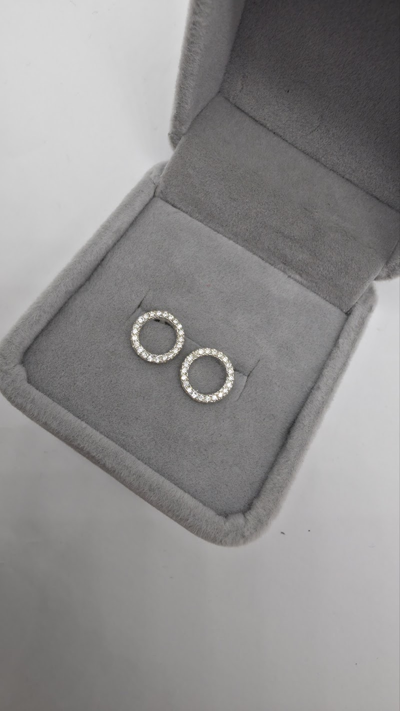 Сережки «Коло з камінцями» зі срібла 925 — фото 4