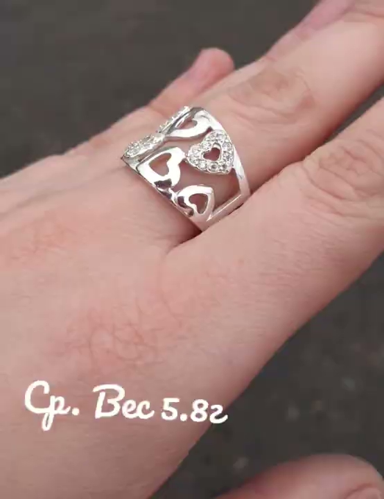 Каблучка «Стіна сердець» зі срібла 925 — фото 3