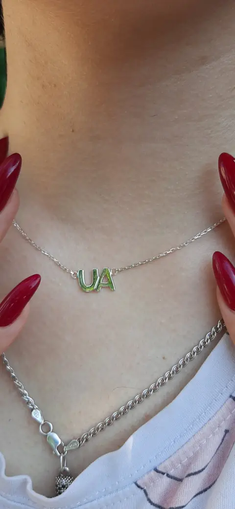 Ланцюжок «"UA"» зі срібла 925 — фото 3