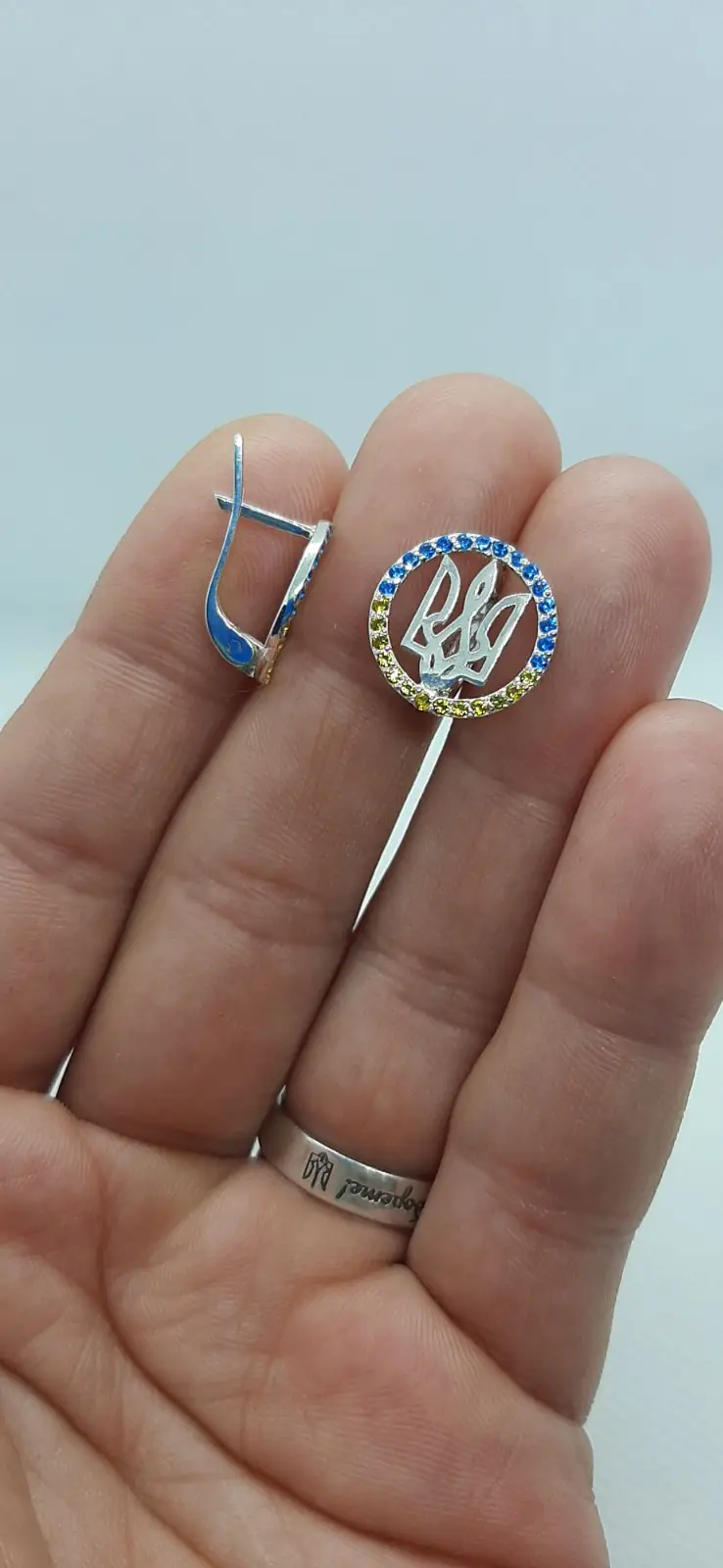 Сережки «Тризуб» зі срібла 925