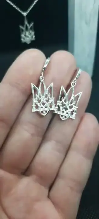 Сережки «Тризуб» зі срібла 925
