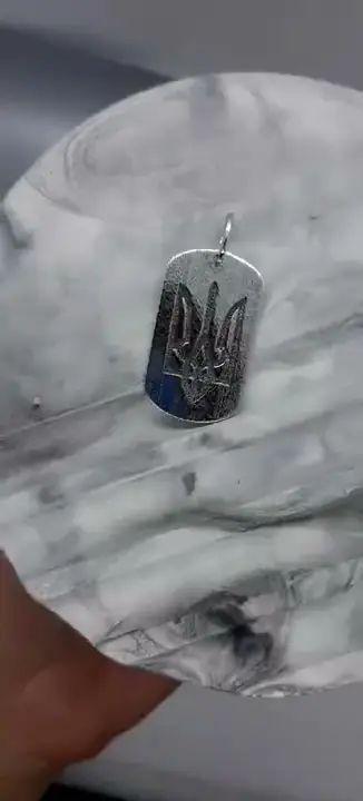 Підвіска «Жетон Тризуб» зі срібла 925 — фото 4
