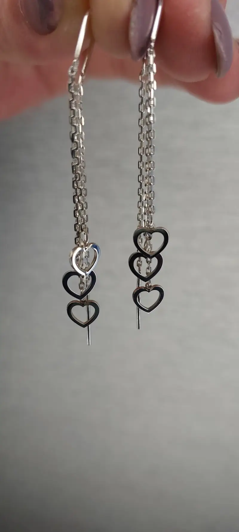 Сережки «Три серця» зі срібла 925