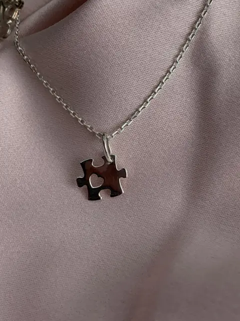 Підвіска «Пазл із серцем» зі срібла 925 — фото 3