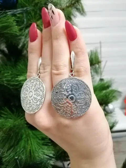 Срібні сережки-лілії зі срібла 925 — фото 2