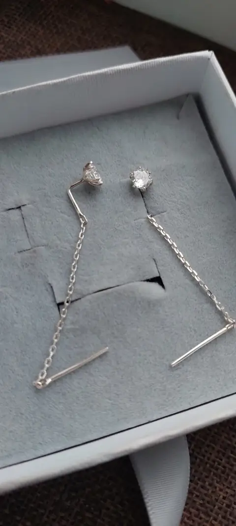 Сережки з прозорим каменем