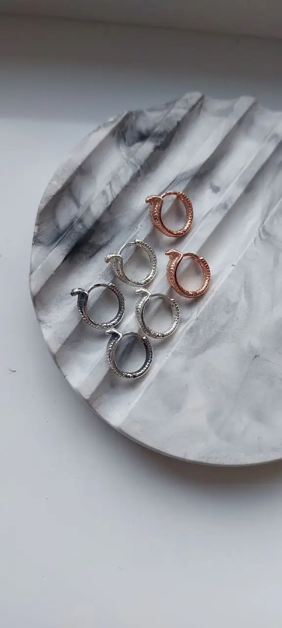 Сережки «Кобра» зі срібла 925
