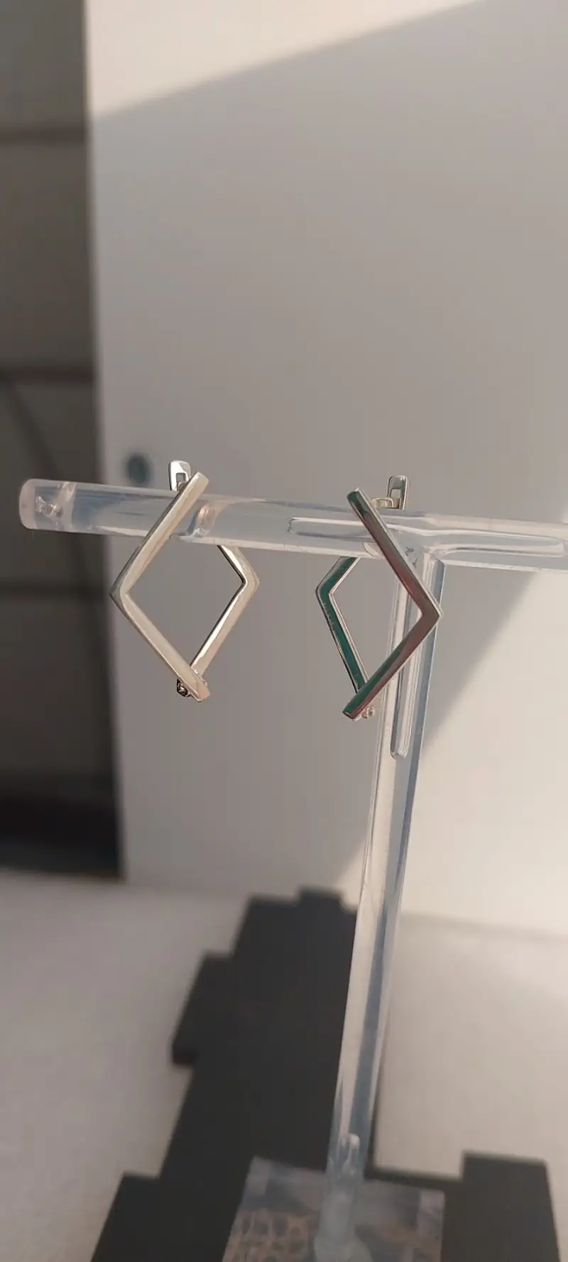 Сережки «Ромб мінімал» зі срібла 925