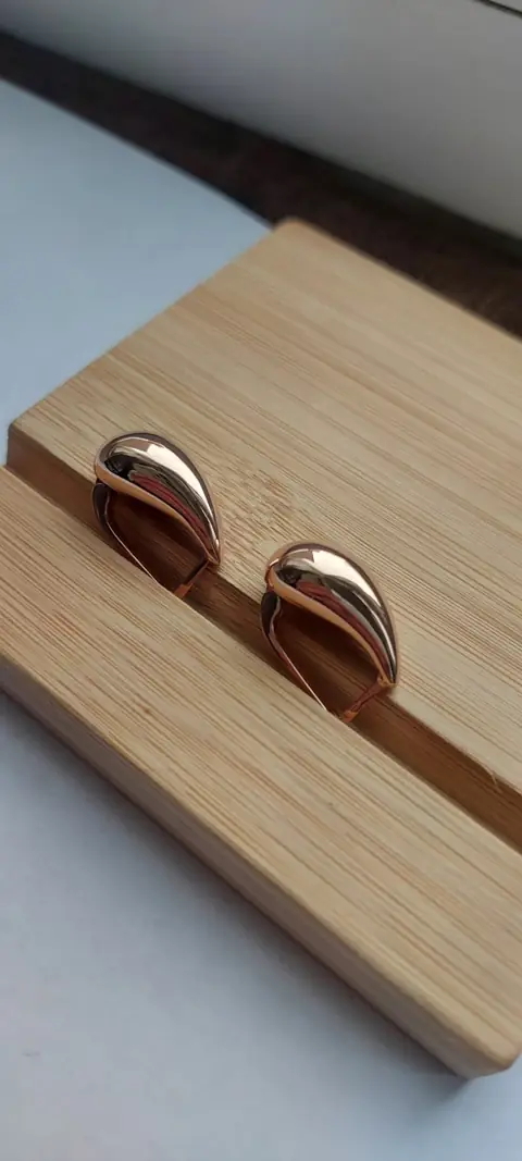 Сережка Капля з позолотою