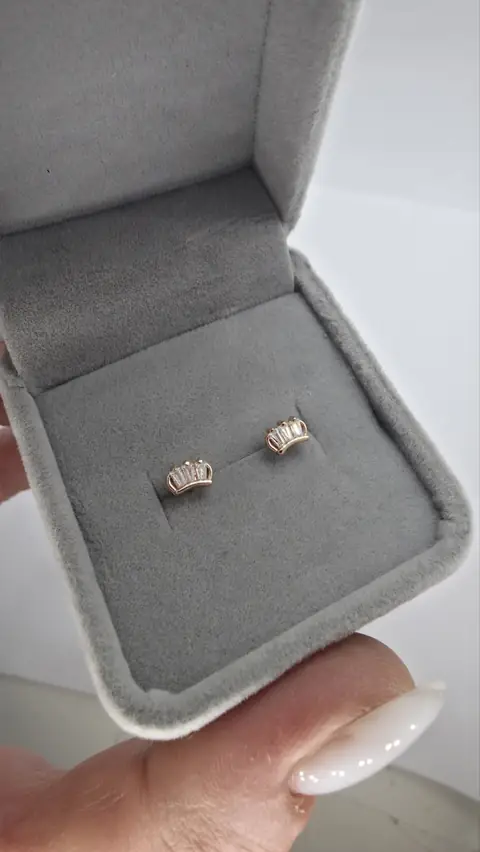 Сережки «Мала корона з позолотою» зі срібла 925 — фото 3