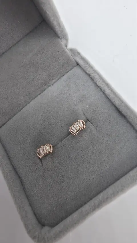 Сережки «Мала корона з позолотою» зі срібла 925 — фото 2