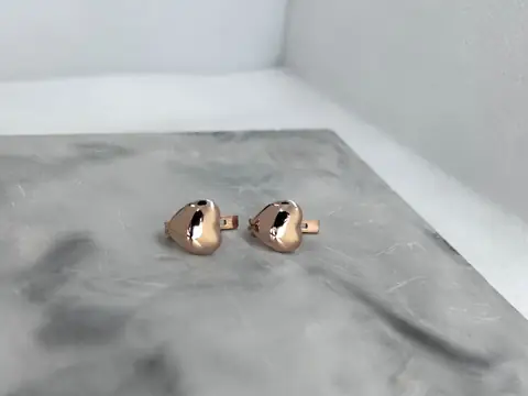 Сережки Серце з позолотою